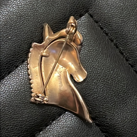 Vintage Art Deco Gold Filled Crystal Rhinestone Majestic Hoarse Pegasus Brooch - Picture 11 of 12